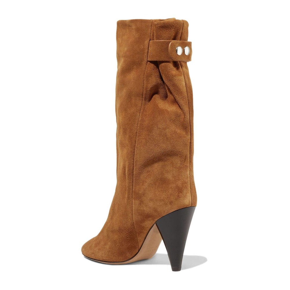 Isabel Marant Lakfee Brown Suede Booties Size 37 - Picture 3 of 10